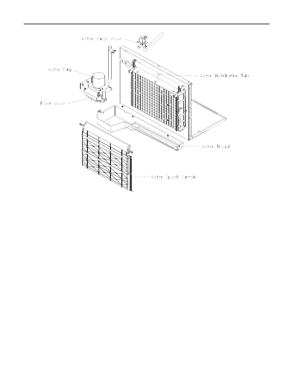 Water distribution and components, Float valve, Water distribution tube | Ice-O-Matic ICE0250 Series User Manual | Page 49 / 164