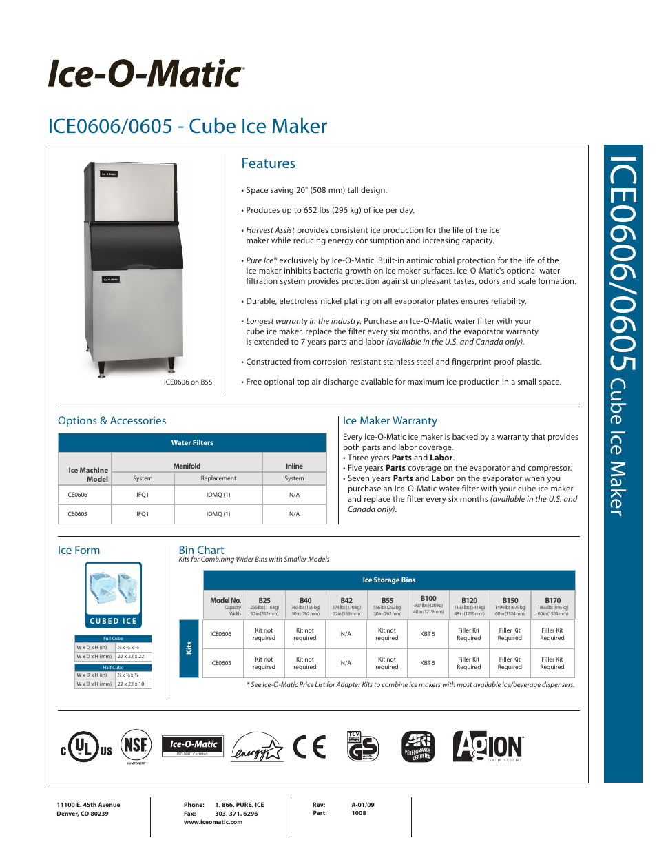 Ice-O-Matic ICE0606 User Manual | 2 pages