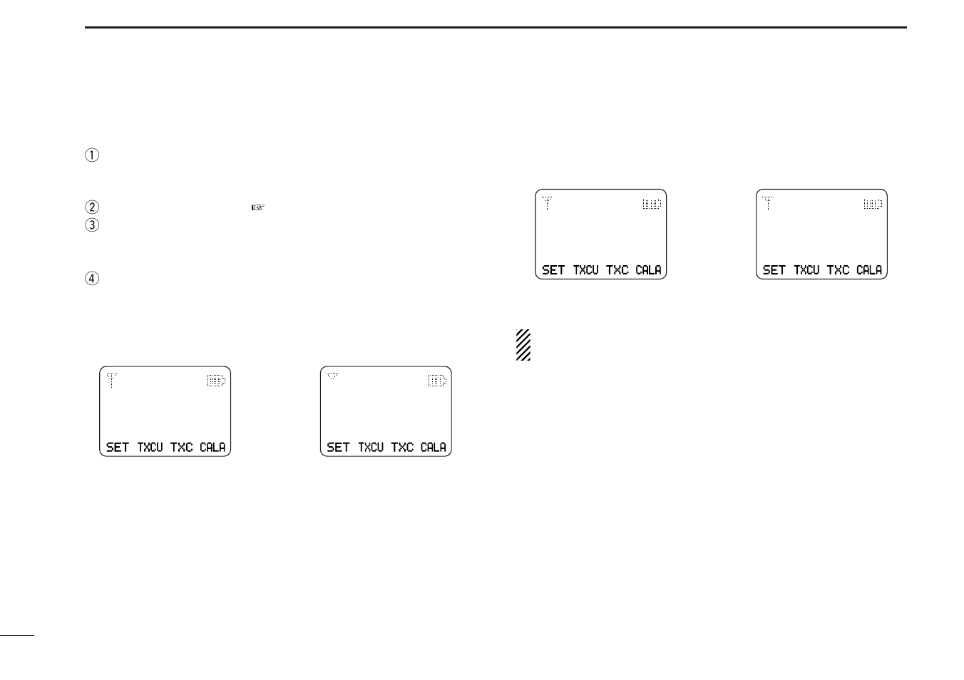 Vox dly0.5 vox dly3.0, Vox off vox gain 3, Options | Icom IC-F4063T/S User Manual | Page 32 / 36