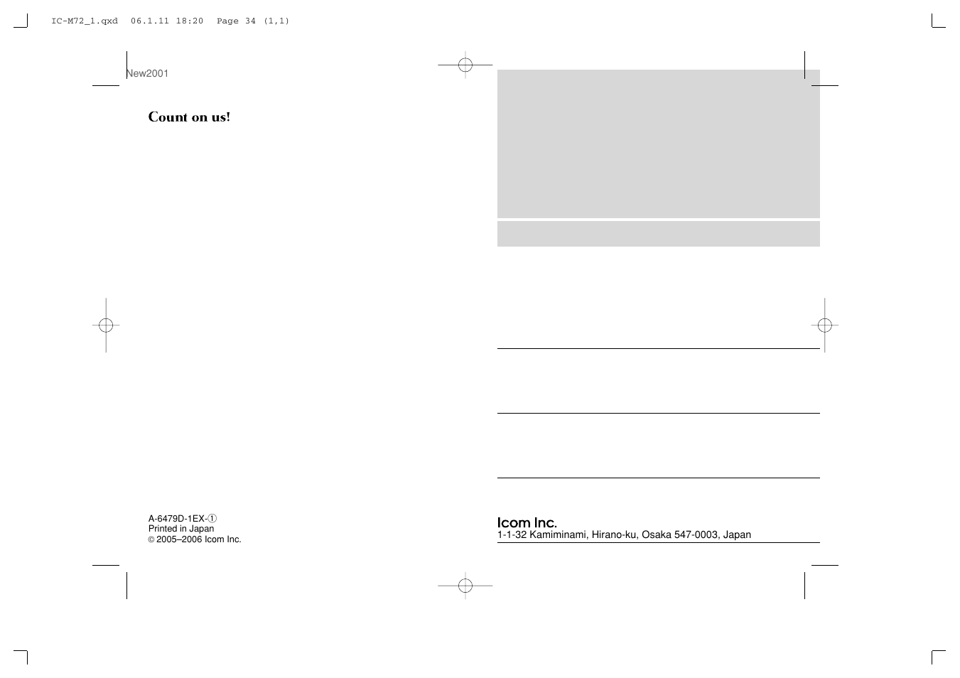 Icom IC-M72 User Manual | Page 40 / 40