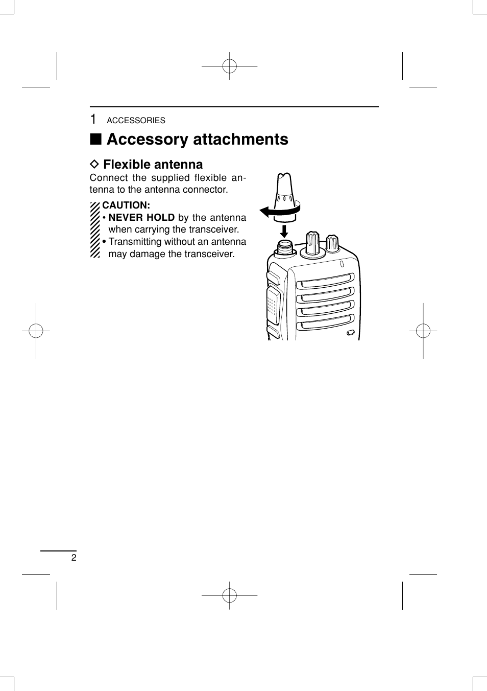 Accessory attachments | Icom IC-R20 User Manual | Page 8 / 40