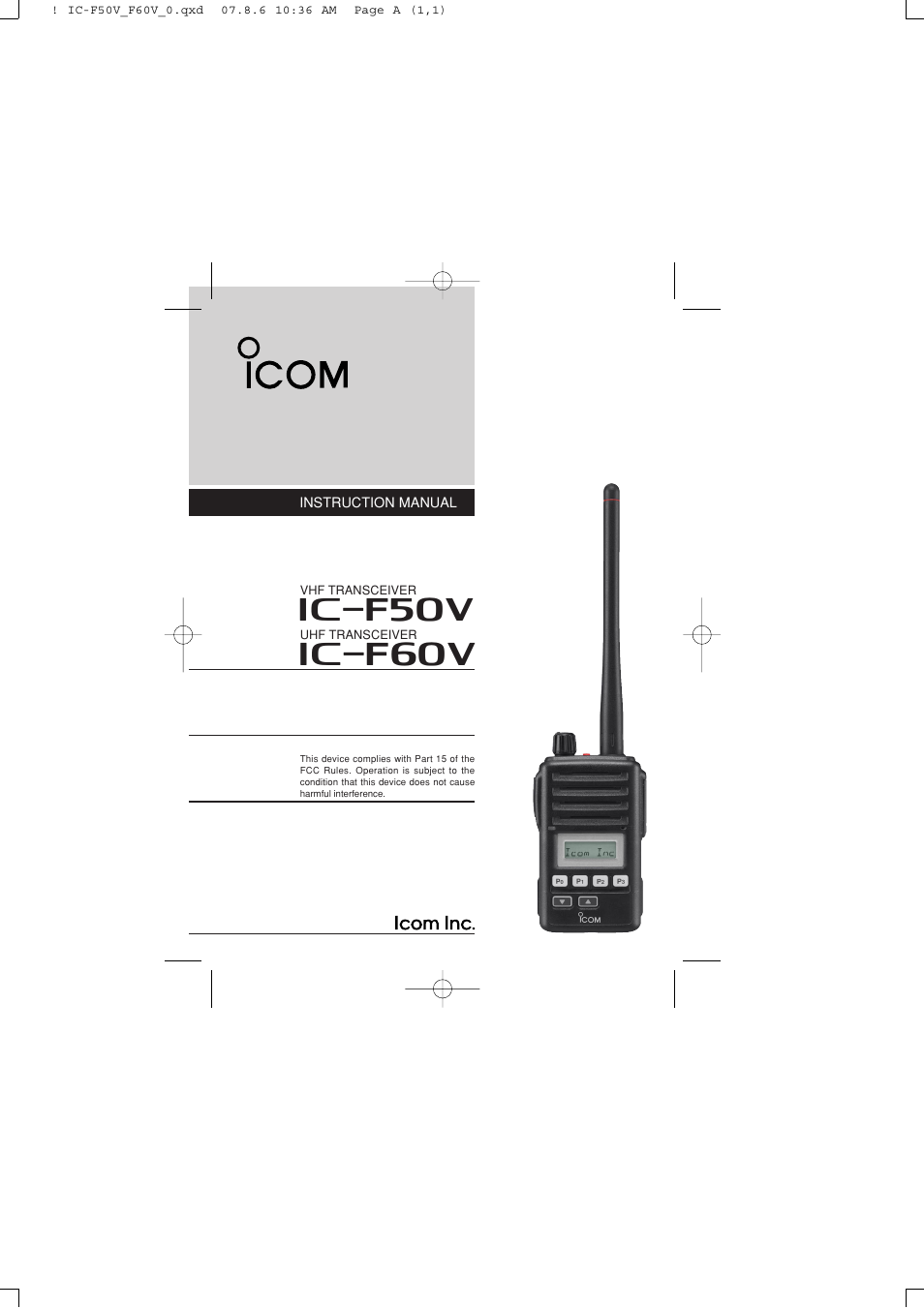 Icom IC-F60V User Manual | 48 pages