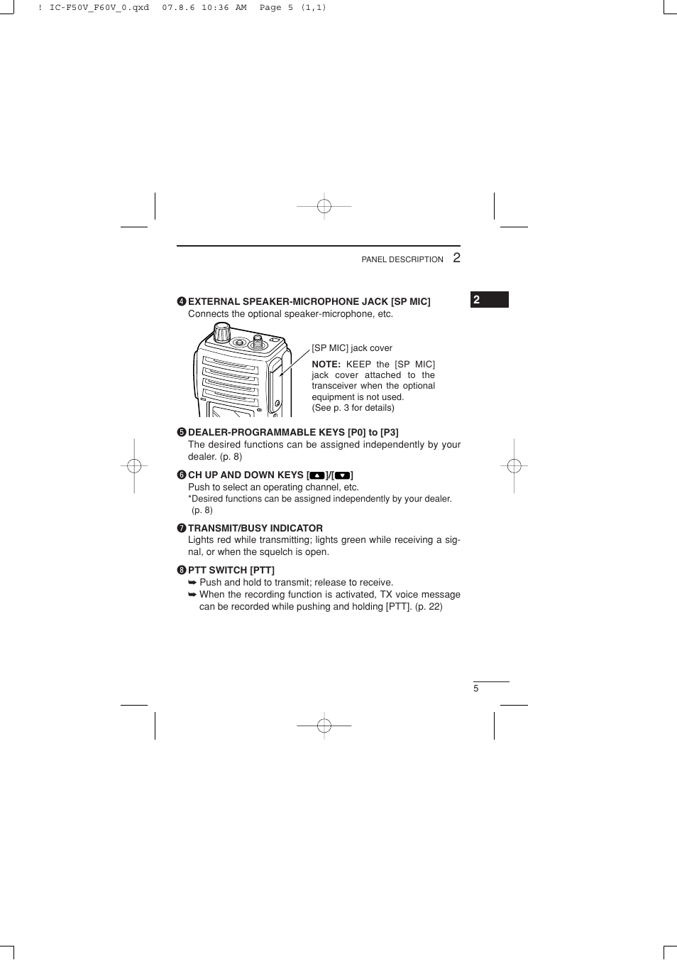 Icom IC-F60V User Manual | Page 11 / 48