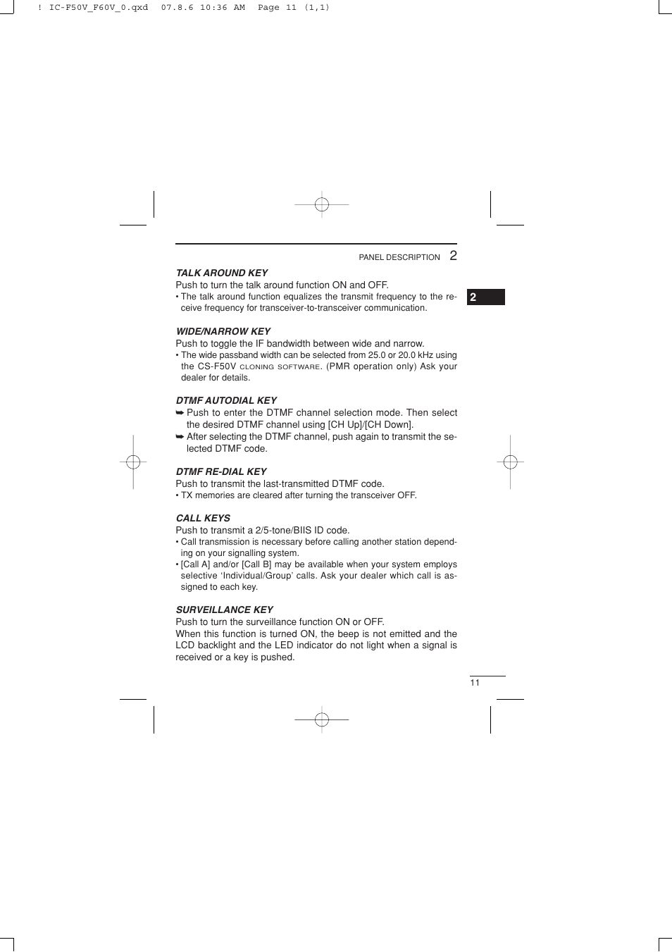 Icom IC-F60V User Manual | Page 17 / 48