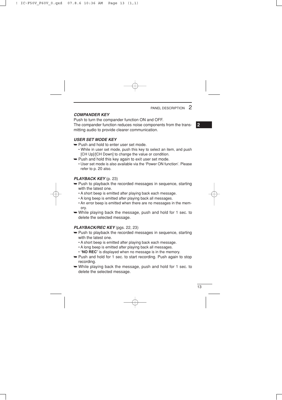 Icom IC-F60V User Manual | Page 19 / 48