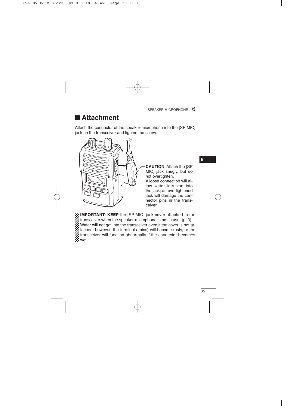 Attachment | Icom IC-F60V User Manual | Page 41 / 48