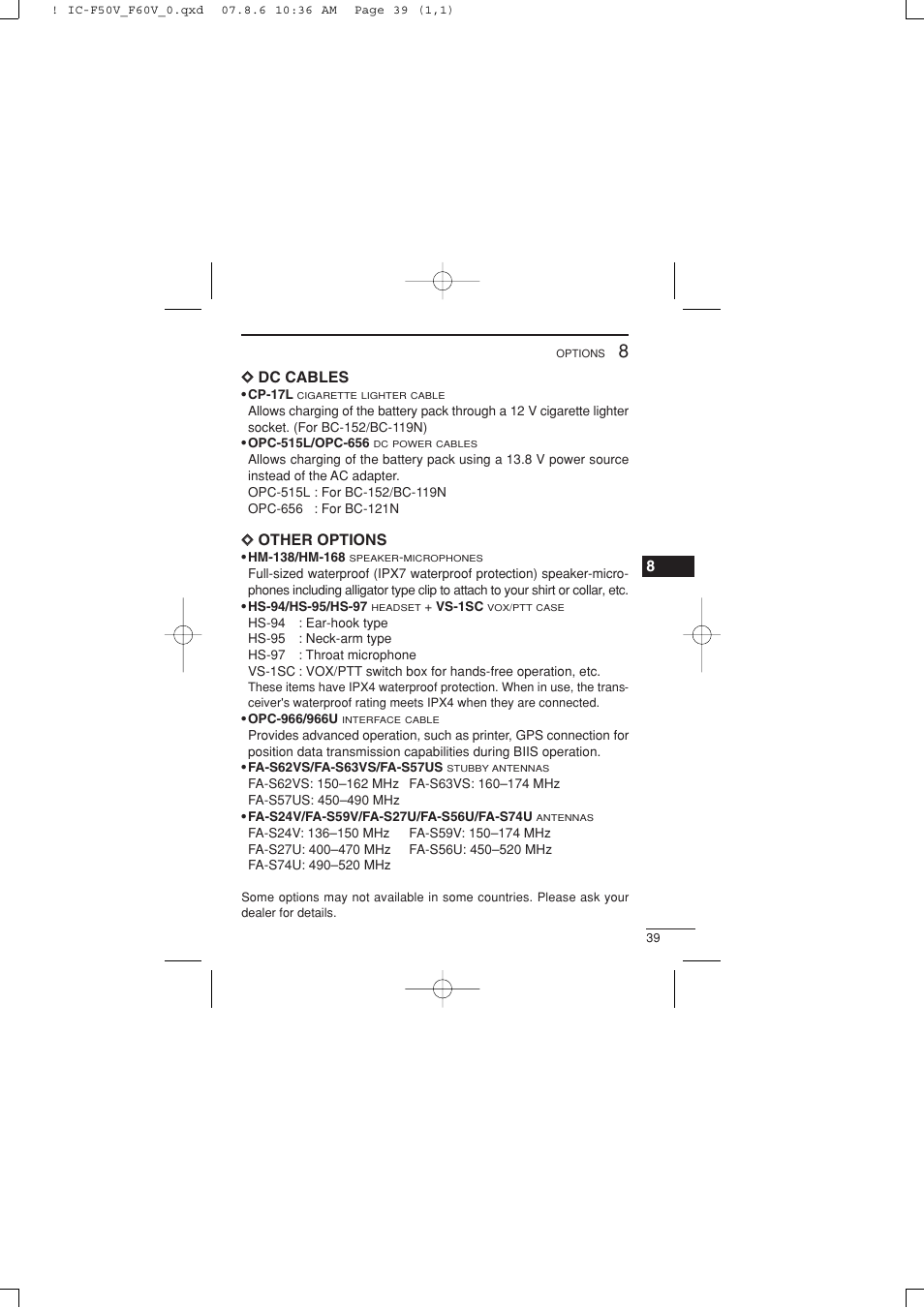 Icom IC-F60V User Manual | Page 45 / 48