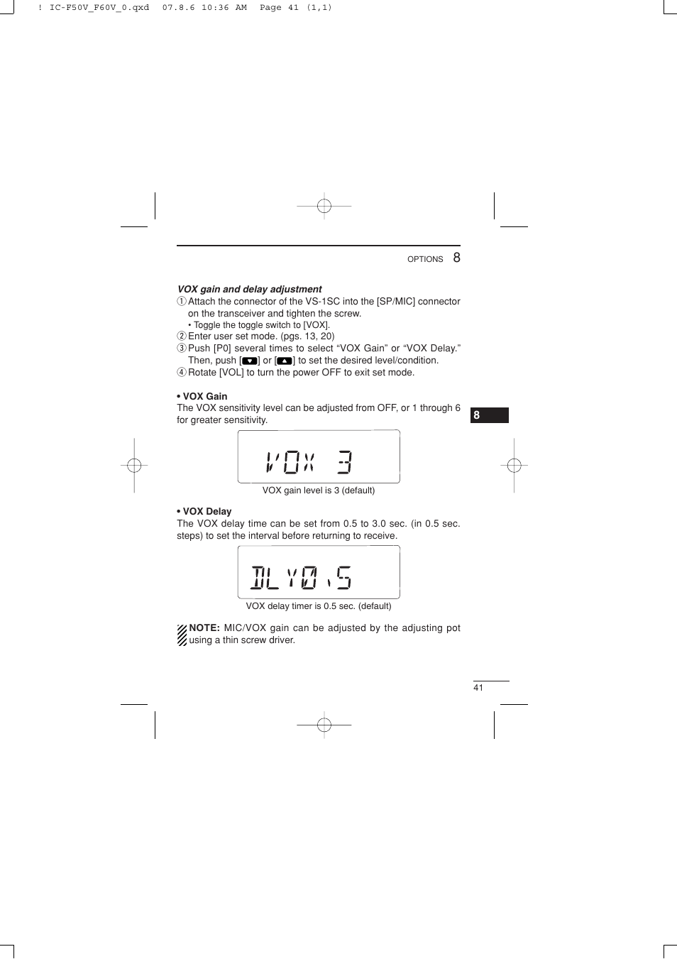 Icom IC-F60V User Manual | Page 47 / 48