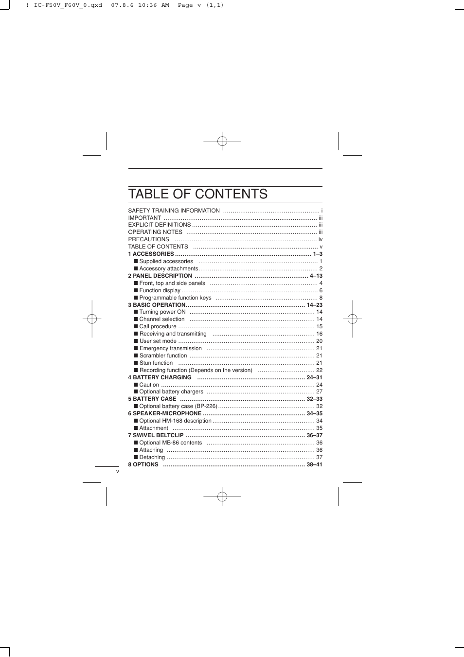 Icom IC-F60V User Manual | Page 6 / 48