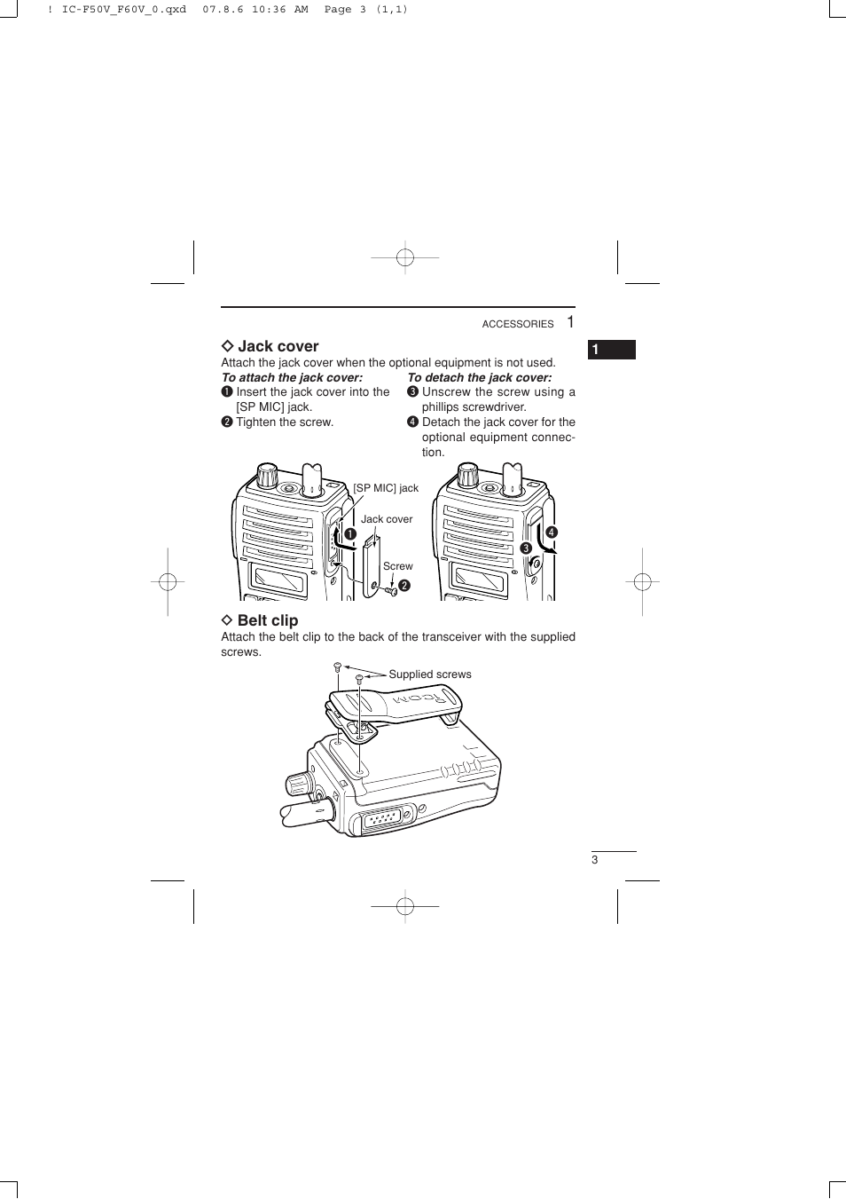 Icom IC-F60V User Manual | Page 9 / 48