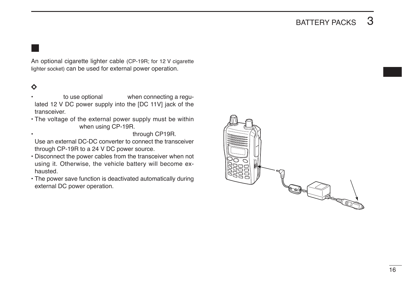 External dc power operation | Icom IC-V85-T User Manual | Page 29 / 80