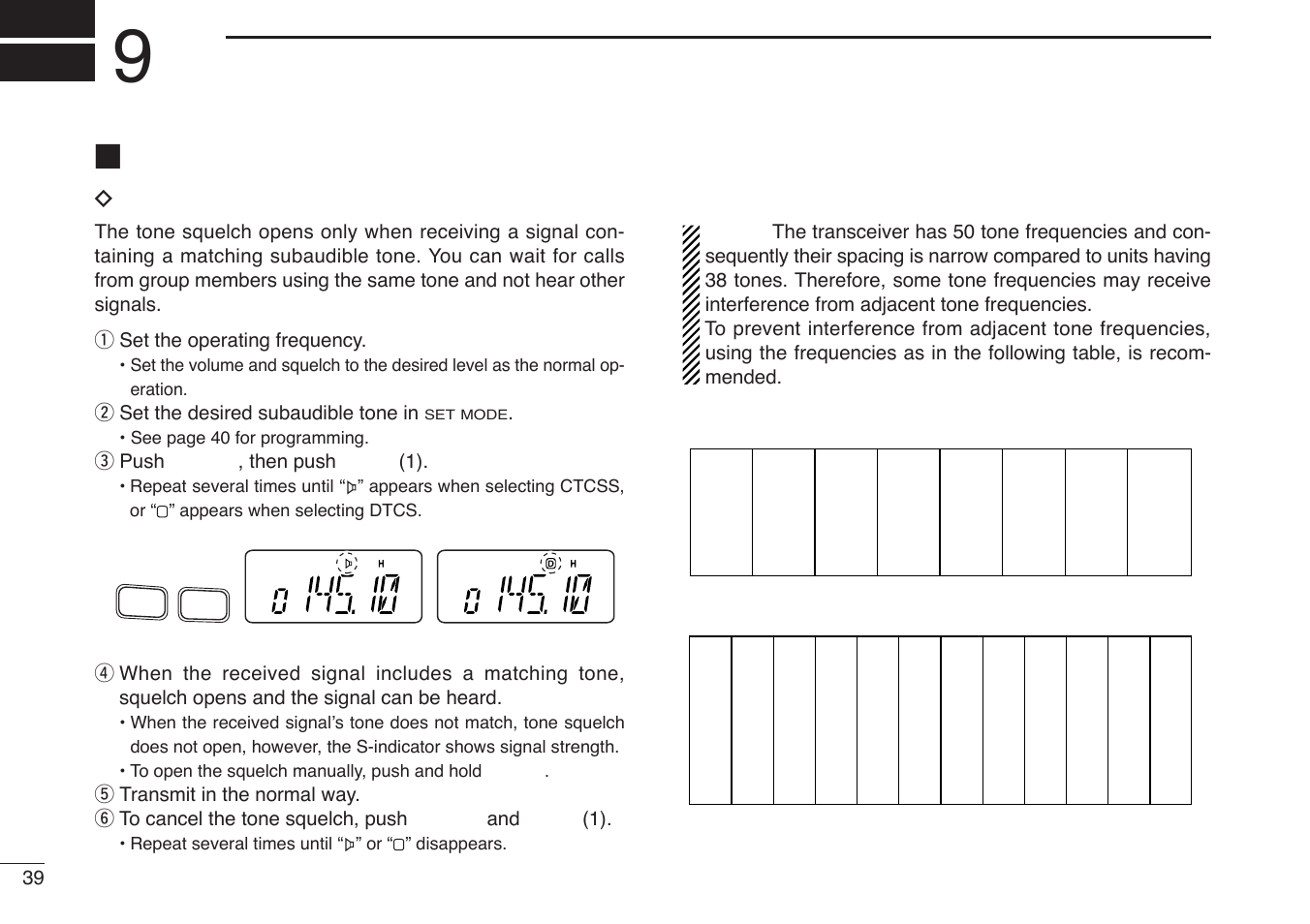 Subaudible tones, Tone squelch | Icom IC-V85-T User Manual | Page 52 / 80