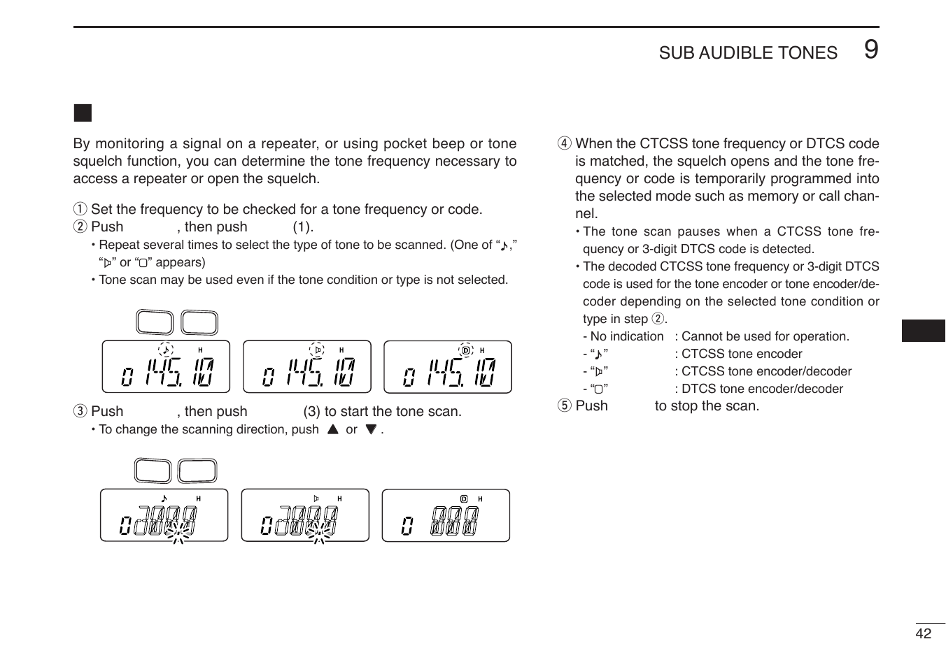 Tone scan | Icom IC-V85-T User Manual | Page 55 / 80