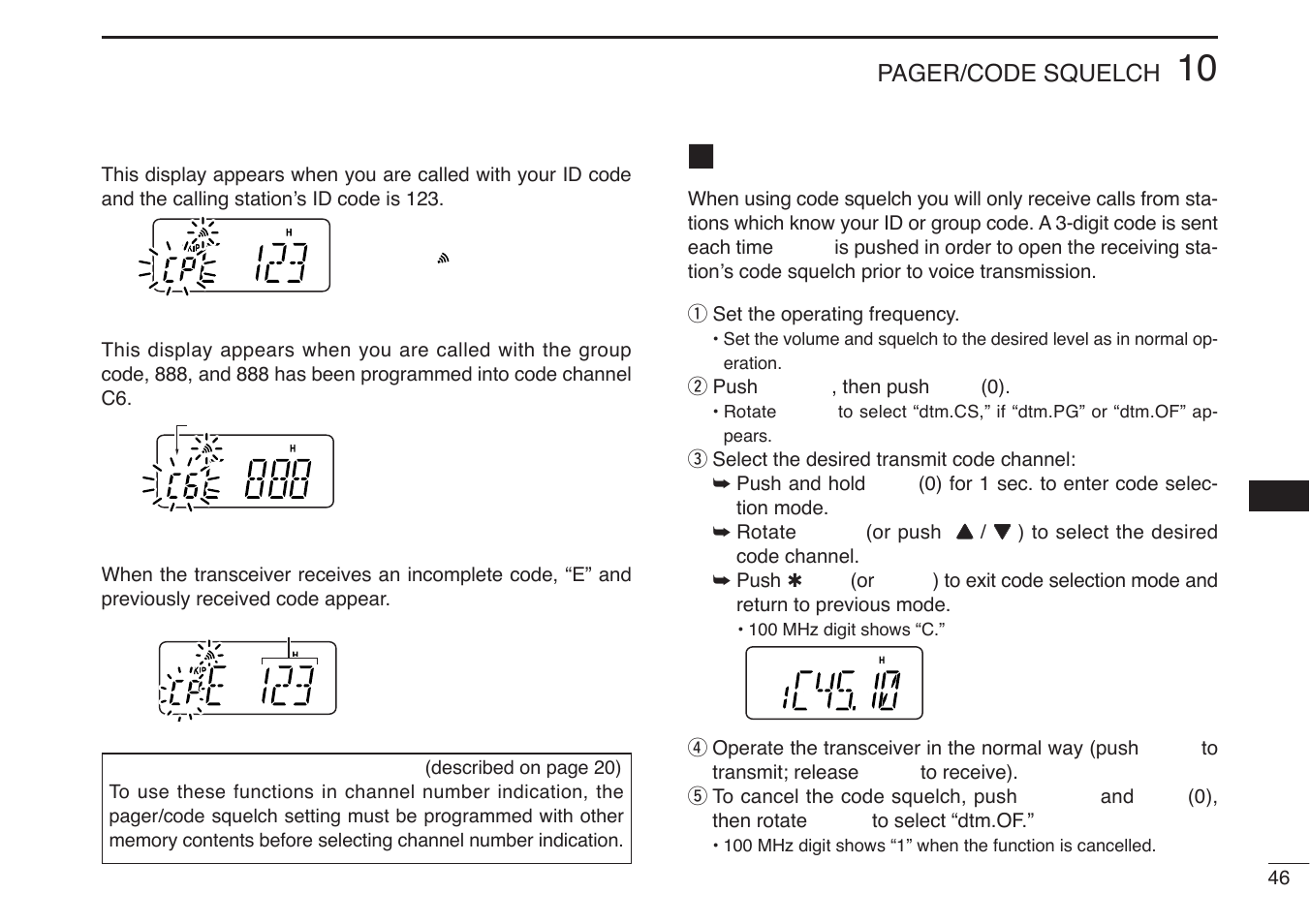 Code squelch | Icom IC-V85-T User Manual | Page 59 / 80
