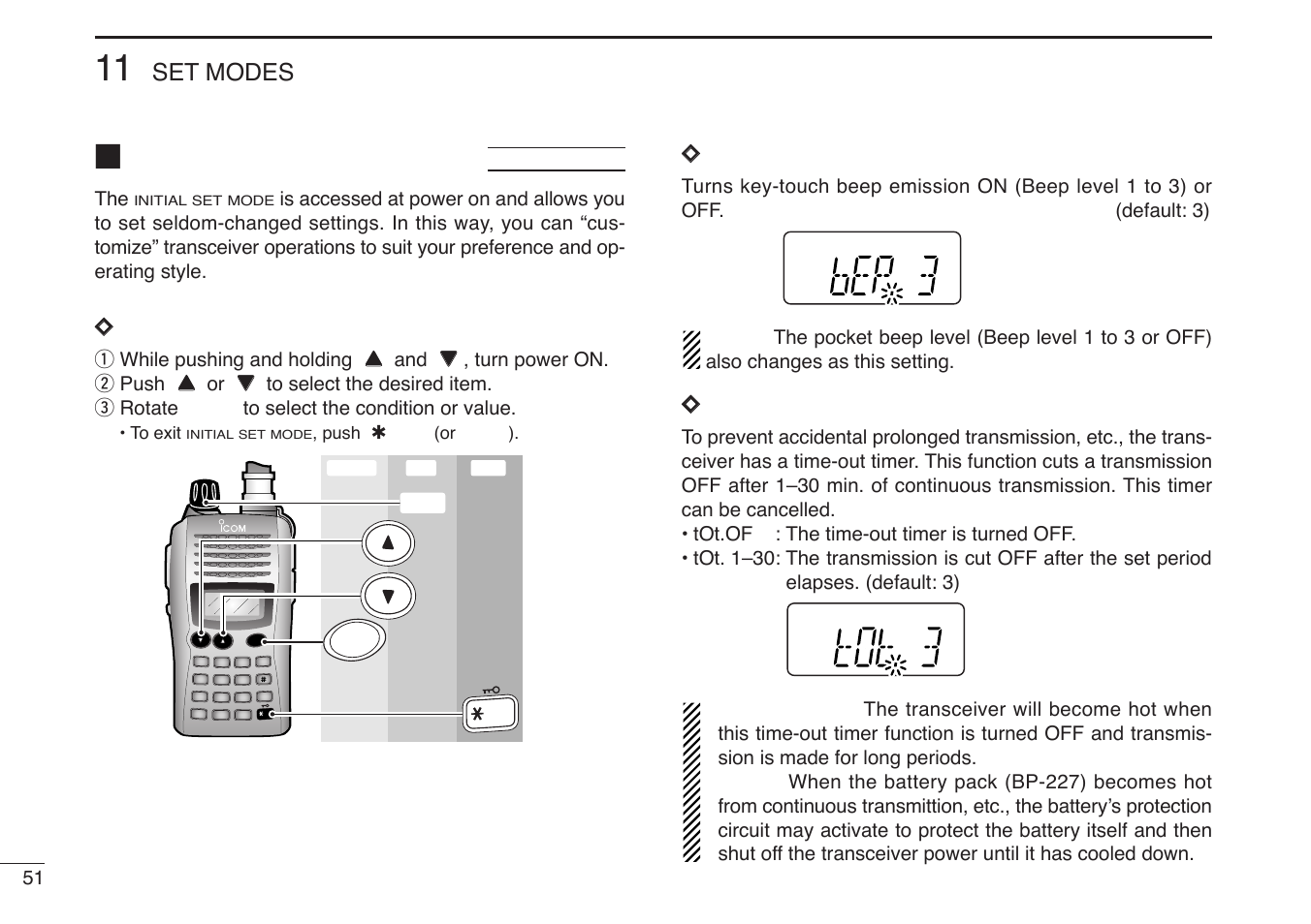 Initial set mode, Set modes, Dentering initial set mode | Dkey-touch beep, Dtime-out timer | Icom IC-V85-T User Manual | Page 64 / 80
