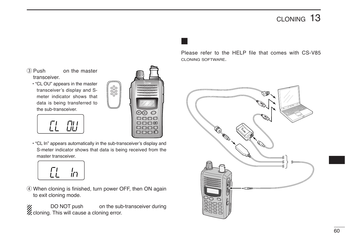 Cloning using a pc, Cloning | Icom IC-V85-T User Manual | Page 73 / 80