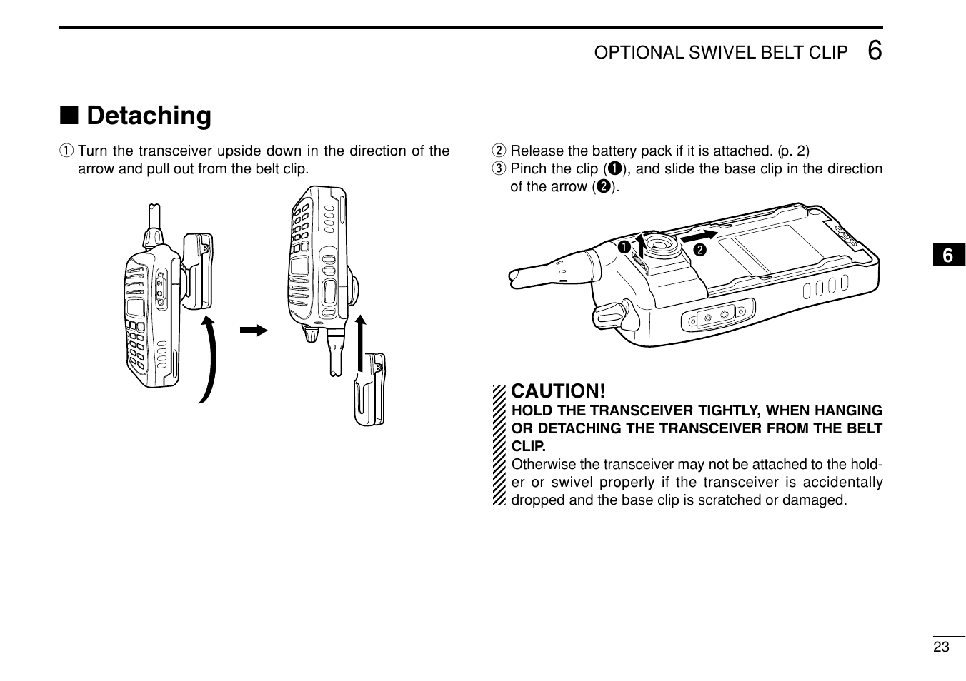 Detaching | Icom IF3023T/S User Manual | Page 27 / 32