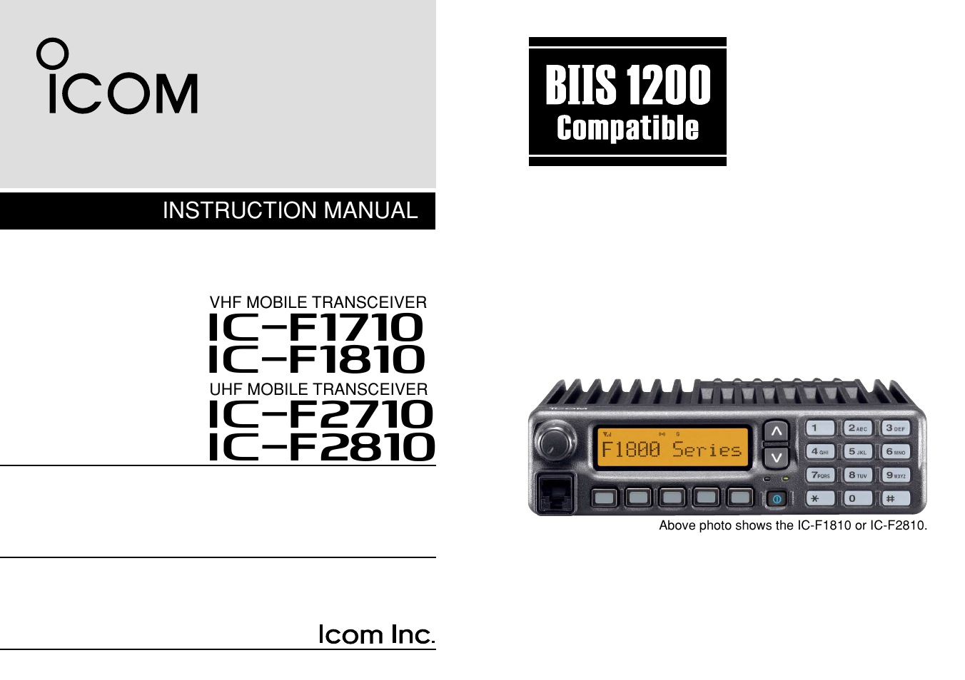 Icom IC-F1710 User Manual | 36 pages