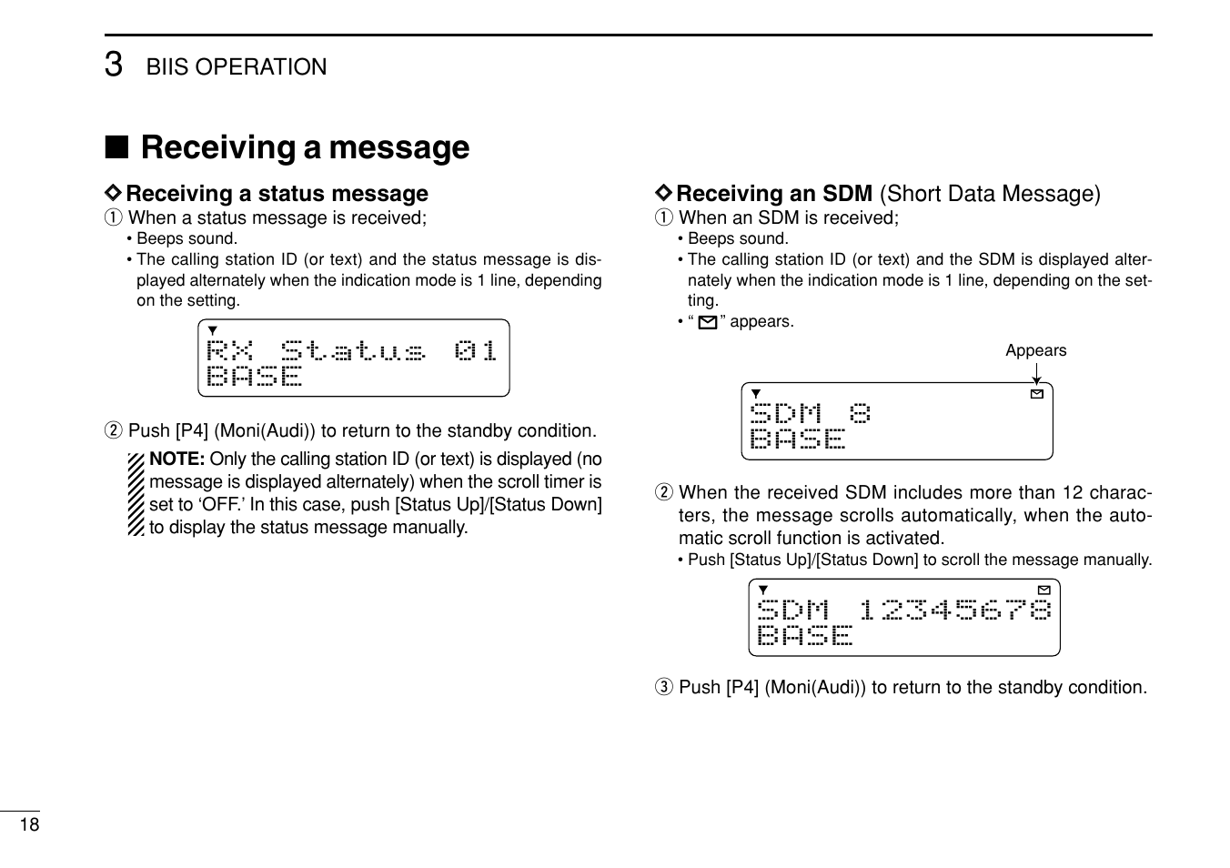 Receiving a message | Icom IC-F1710 User Manual | Page 22 / 36