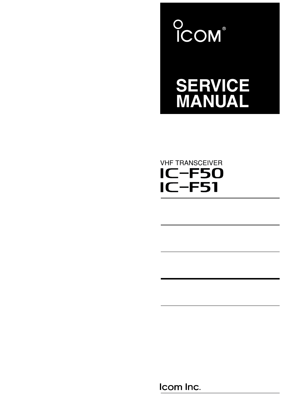 Icom IC-F51 User Manual | 38 pages