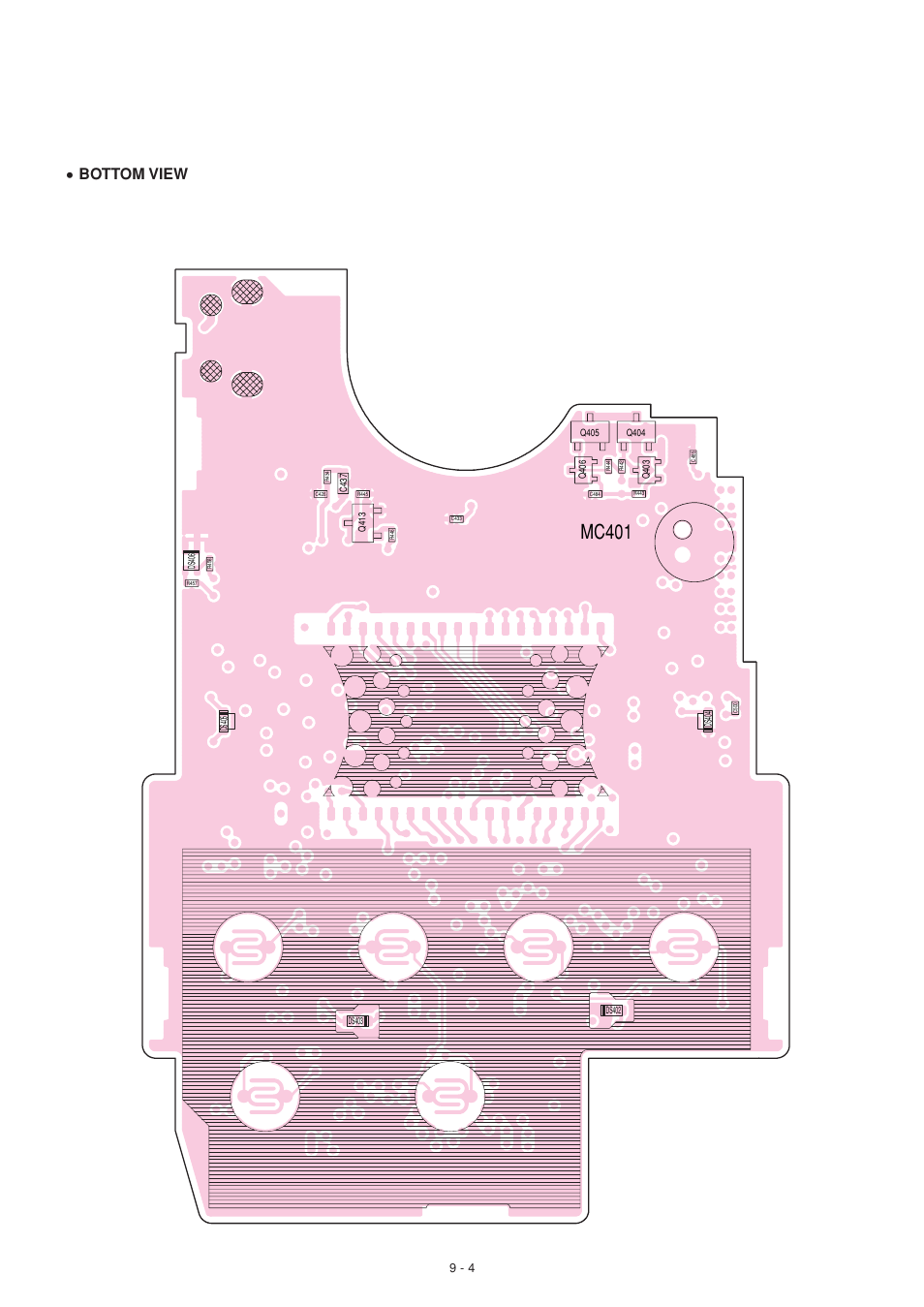 Front unit (bottom), Mc401, Bottom view | Icom IC-F51 User Manual | Page 30 / 38