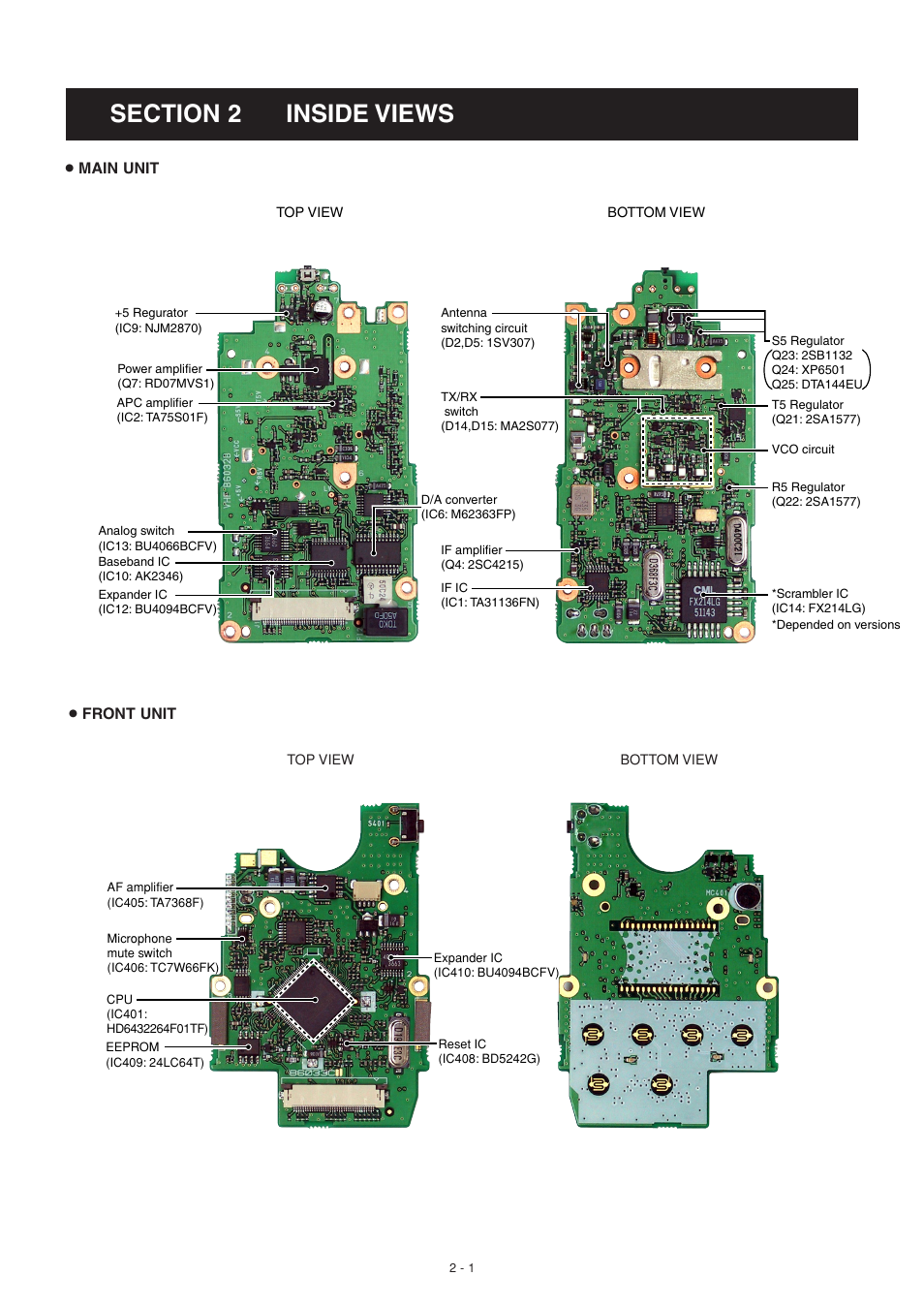 Inside views | Icom IC-F51 User Manual | Page 5 / 38