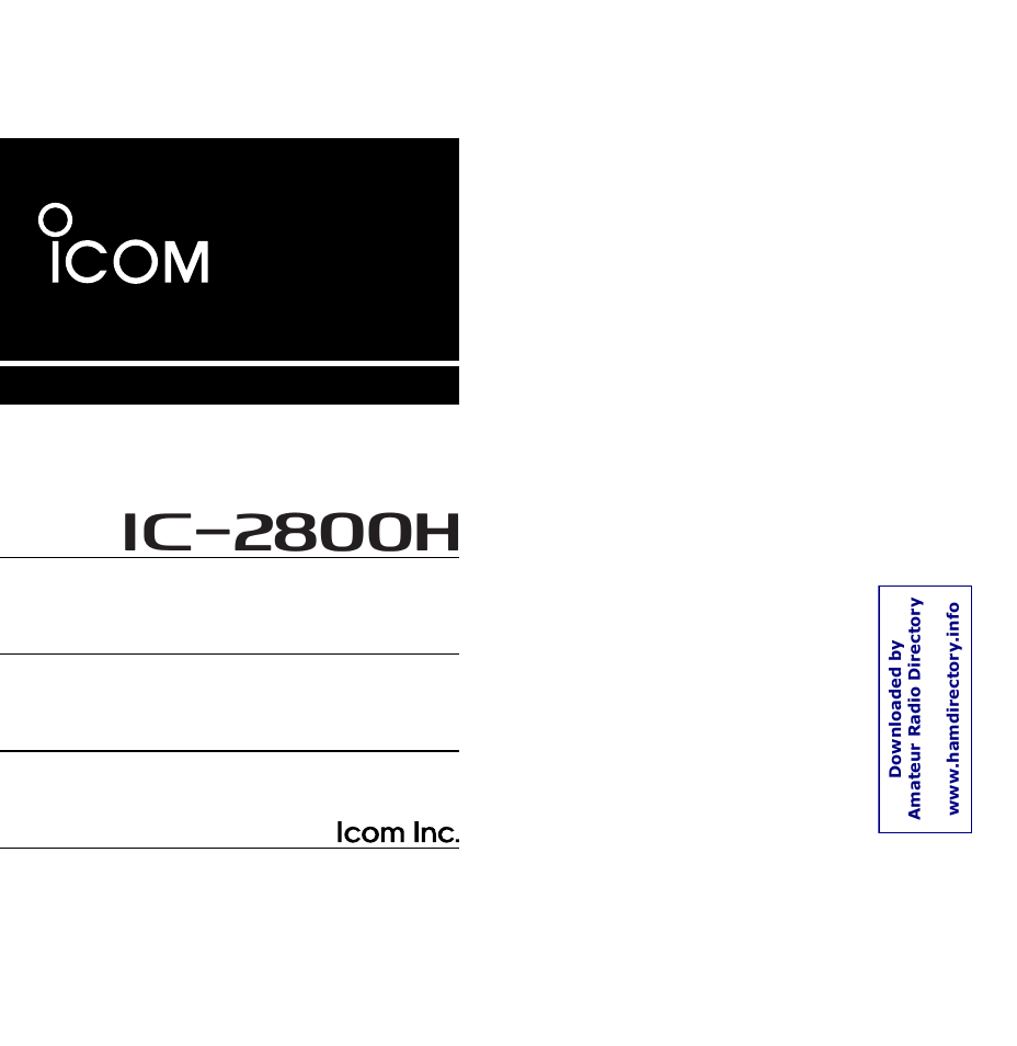 Icom IC-2800H User Manual | 88 pages