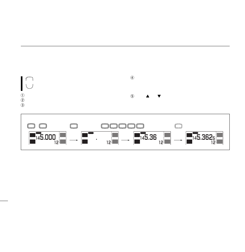 Using the keypad, Frequency setting | Icom IC-2800H User Manual | Page 26 / 88