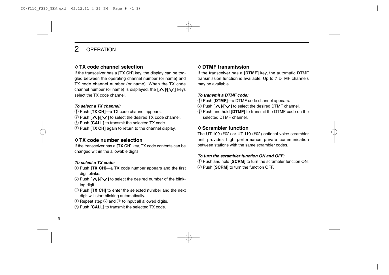 Icom IC-F210 User Manual | Page 12 / 24