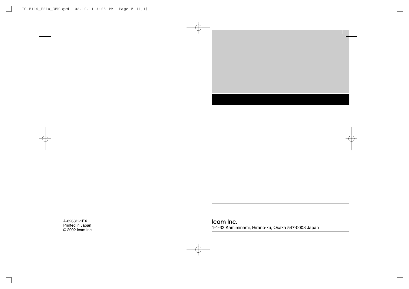 Count on us | Icom IC-F210 User Manual | Page 24 / 24