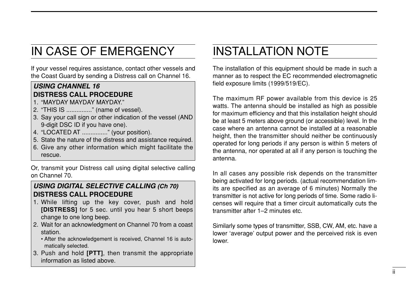 Icom IC-M505 User Manual | Page 3 / 80