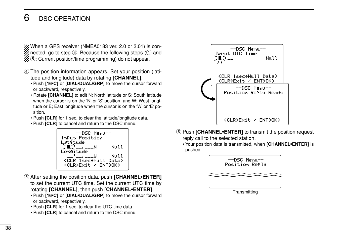 Dsc operation | Icom IC-M505 User Manual | Page 44 / 80