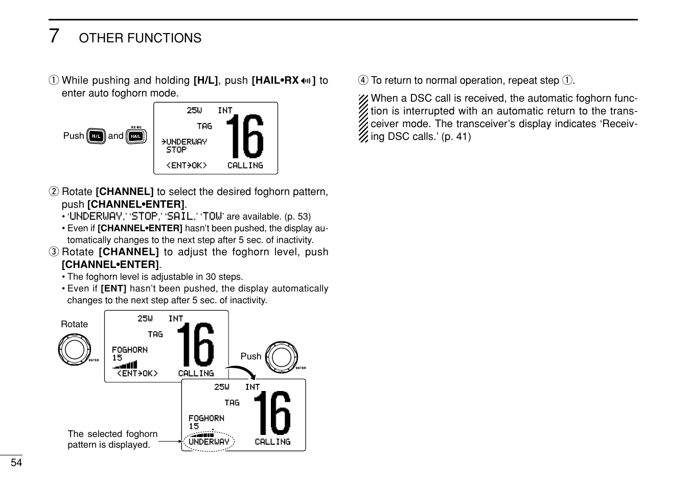 Other functions | Icom IC-M505 User Manual | Page 60 / 80