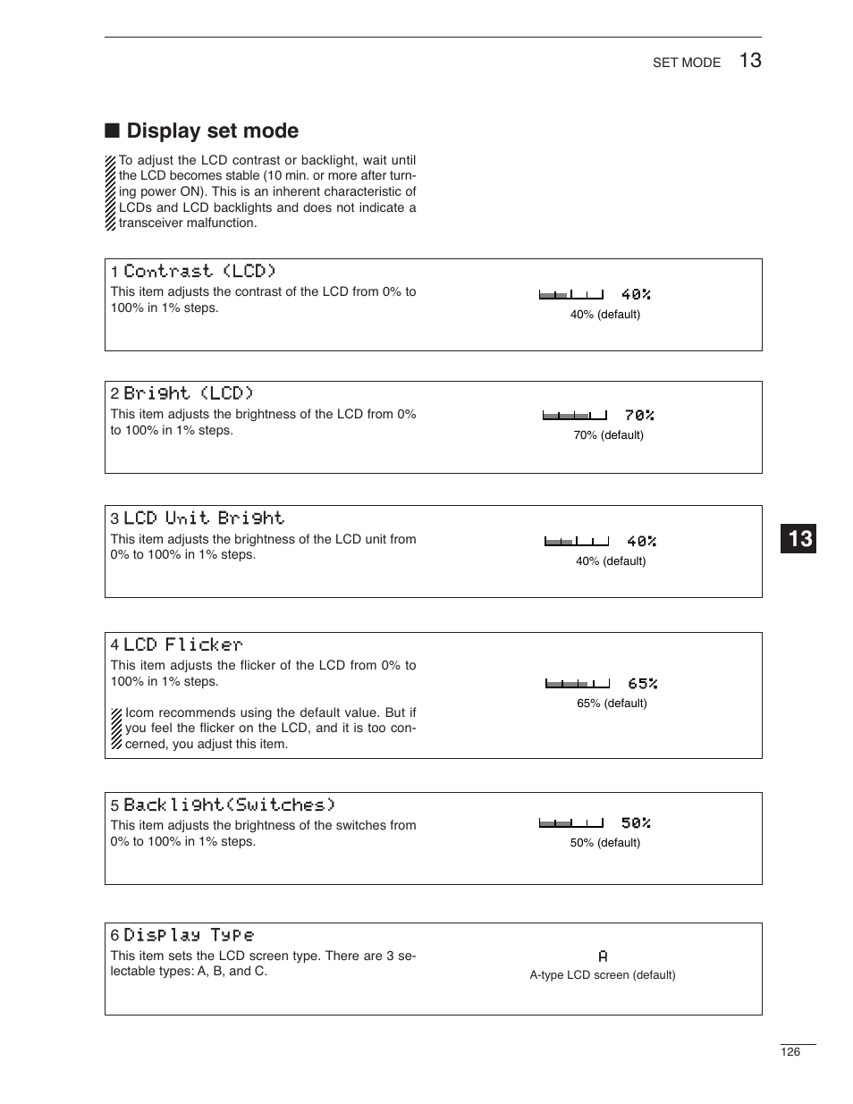 Display set mode | Icom IC-7000 User Manual | Page 135 / 166
