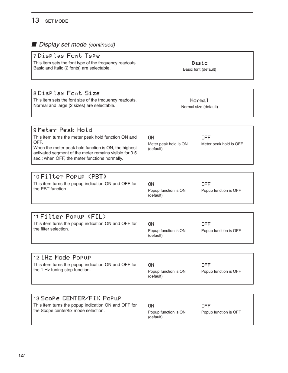 Display set mode | Icom IC-7000 User Manual | Page 136 / 166