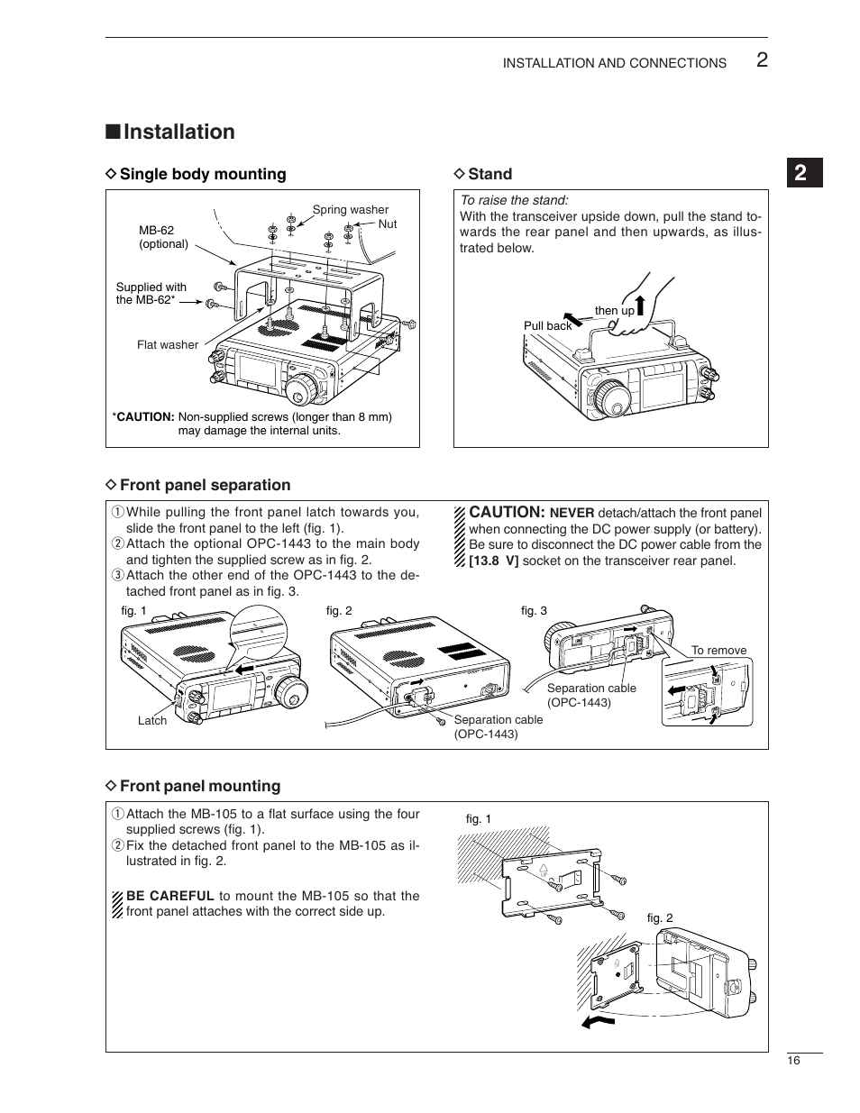 Installation | Icom IC-7000 User Manual | Page 25 / 166