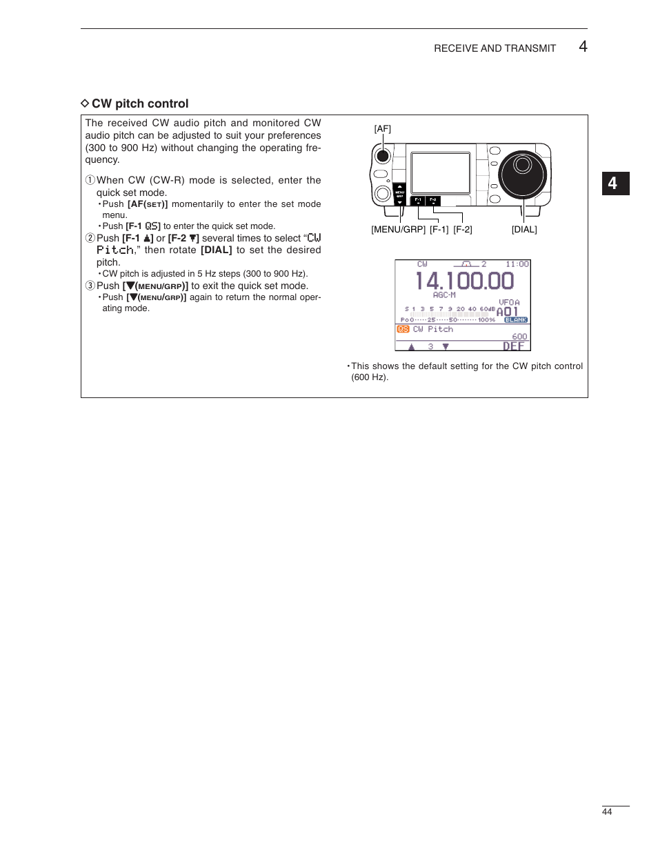 D cw pitch control | Icom IC-7000 User Manual | Page 53 / 166