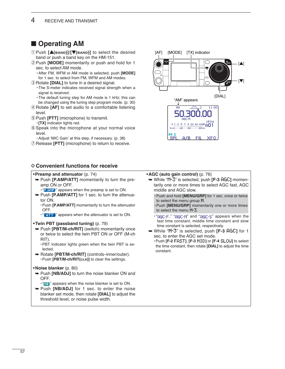 Operating am | Icom IC-7000 User Manual | Page 66 / 166