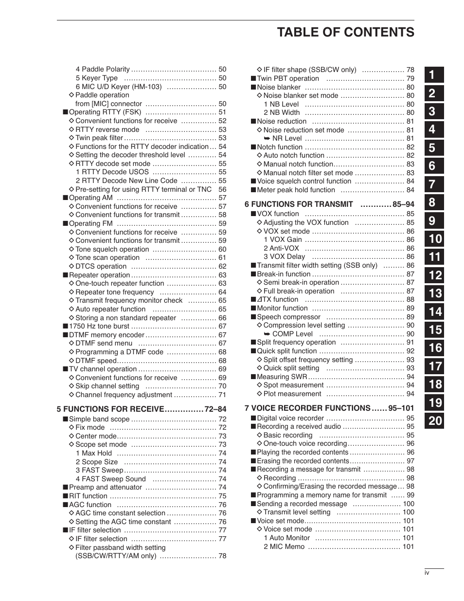 Icom IC-7000 User Manual | Page 7 / 166