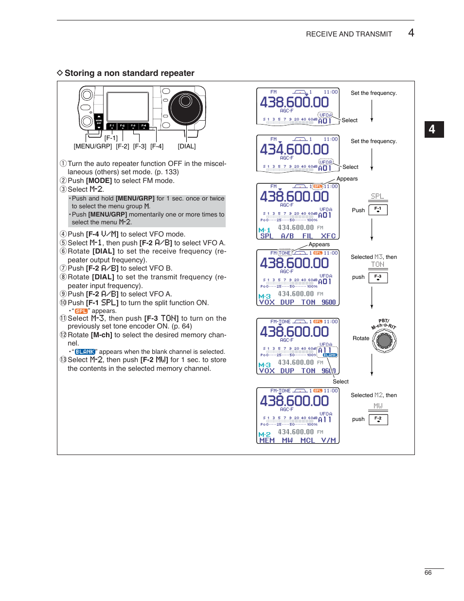 D storing a non standard repeater | Icom IC-7000 User Manual | Page 75 / 166