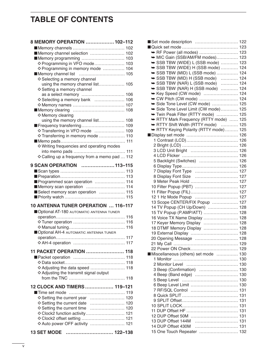 Icom IC-7000 User Manual | Page 8 / 166