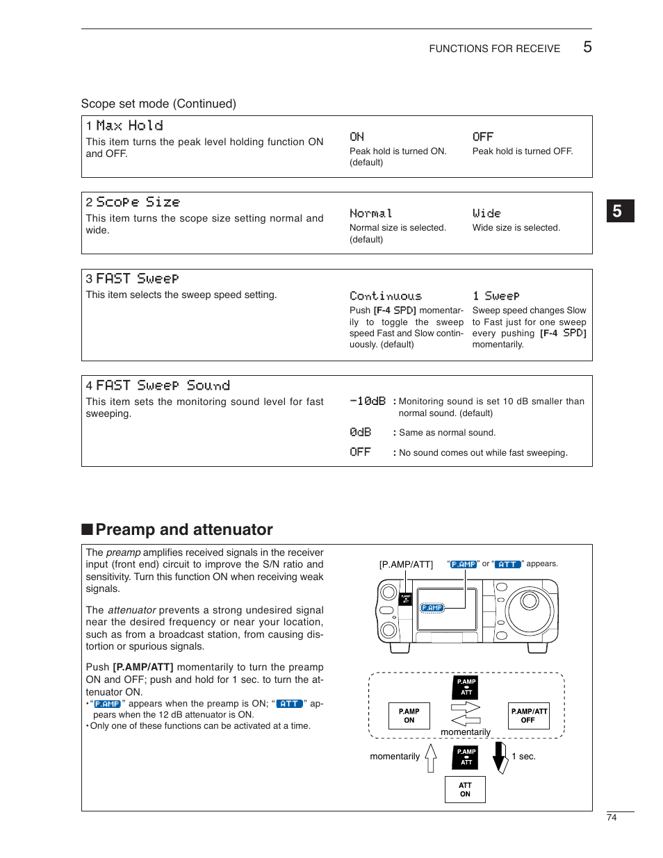 Preamp and attenuator | Icom IC-7000 User Manual | Page 83 / 166