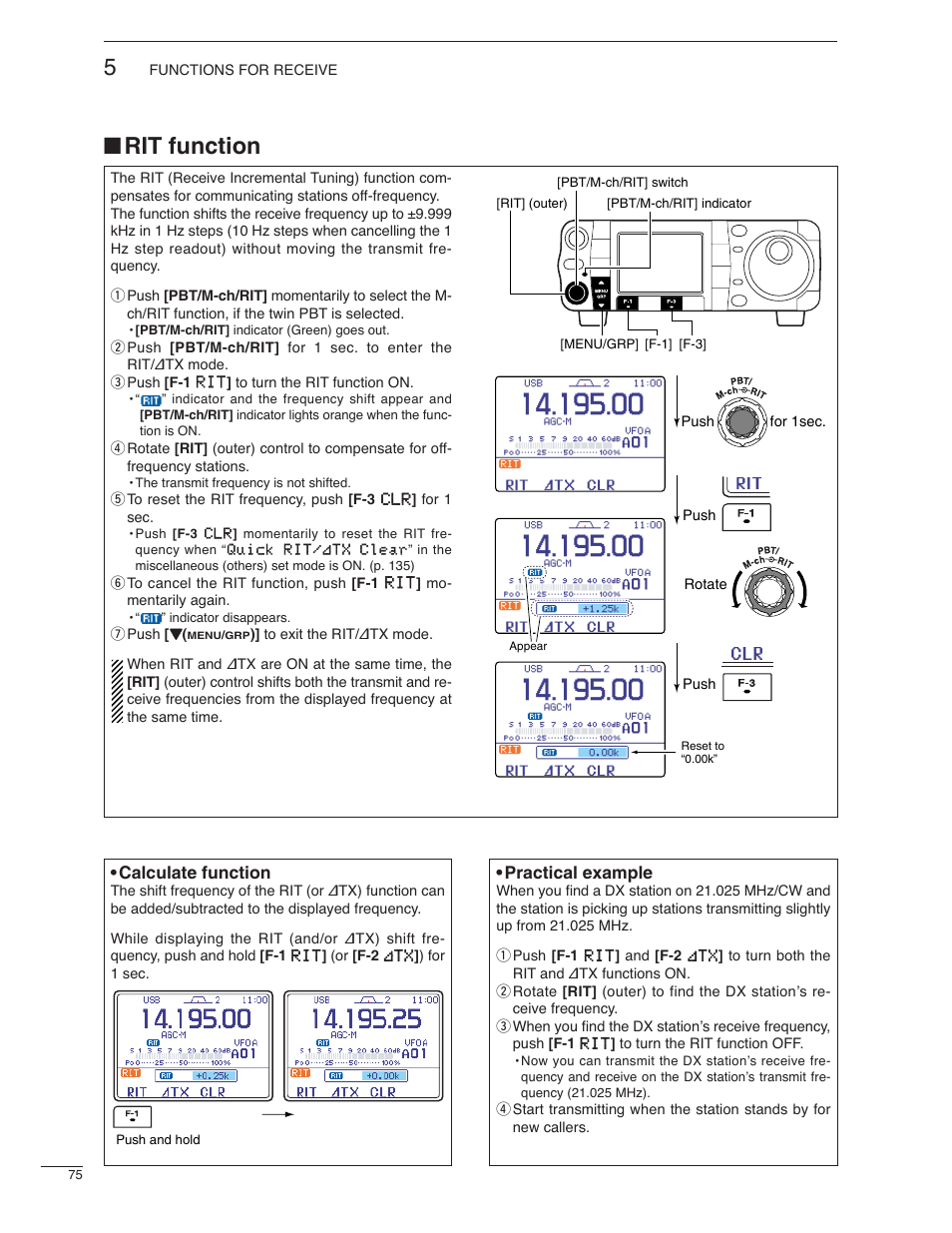 Rit function | Icom IC-7000 User Manual | Page 84 / 166