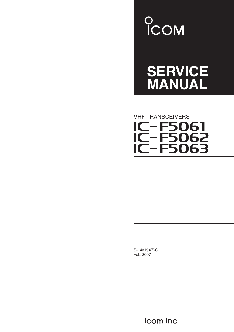 Icom IC-F5061 User Manual | 36 pages