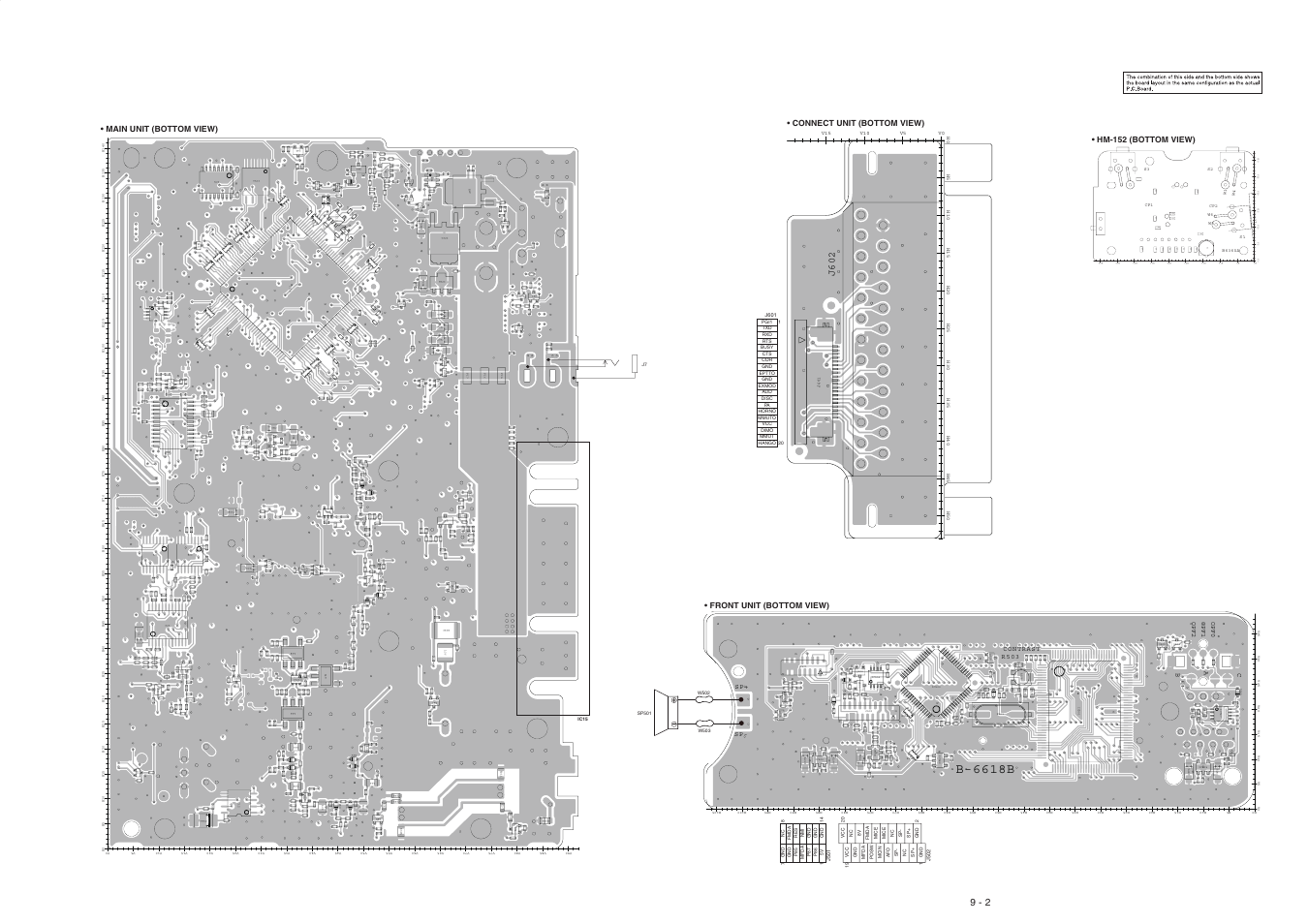 B8 1 6 6 - b, J602, Hm-152 (bottom view) | Icom IC-F5061 User Manual | Page 29 / 36