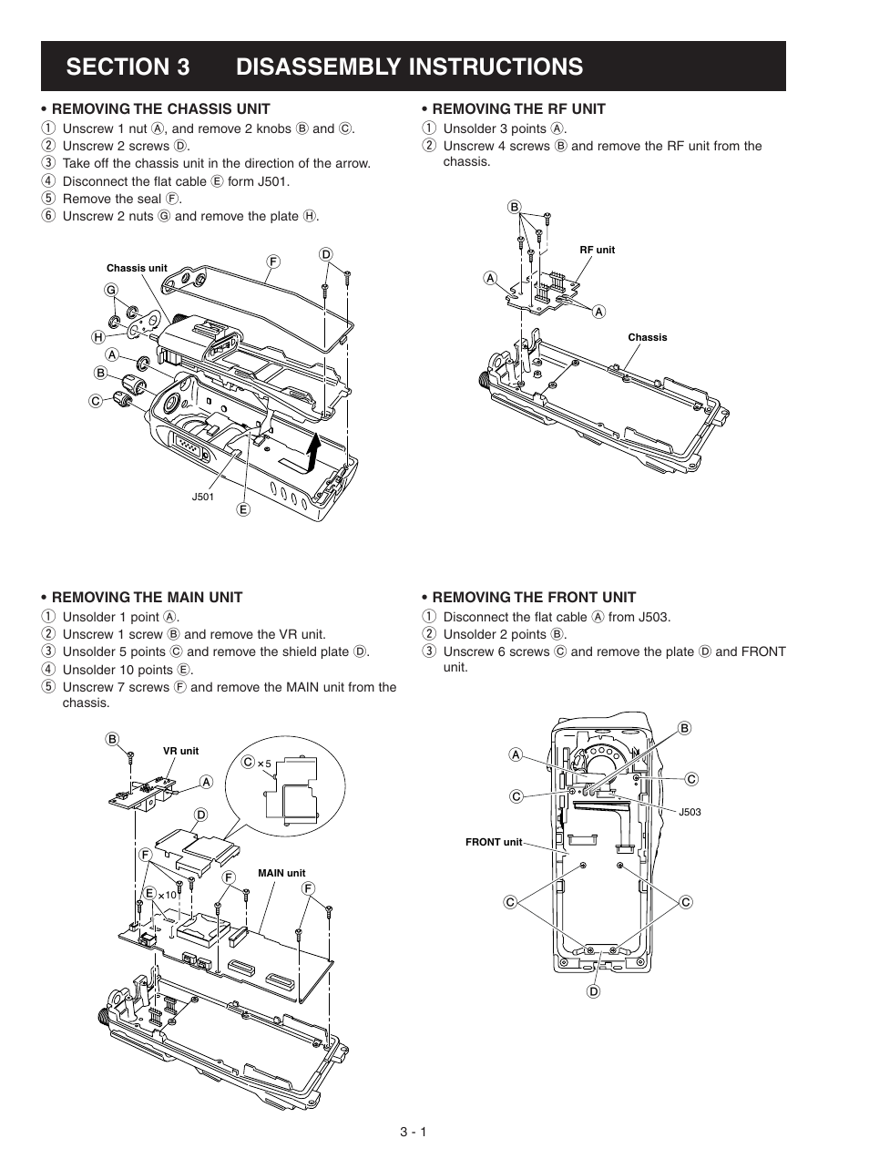 Disassembly instructions | Icom IC-F3061S User Manual | Page 42 / 72