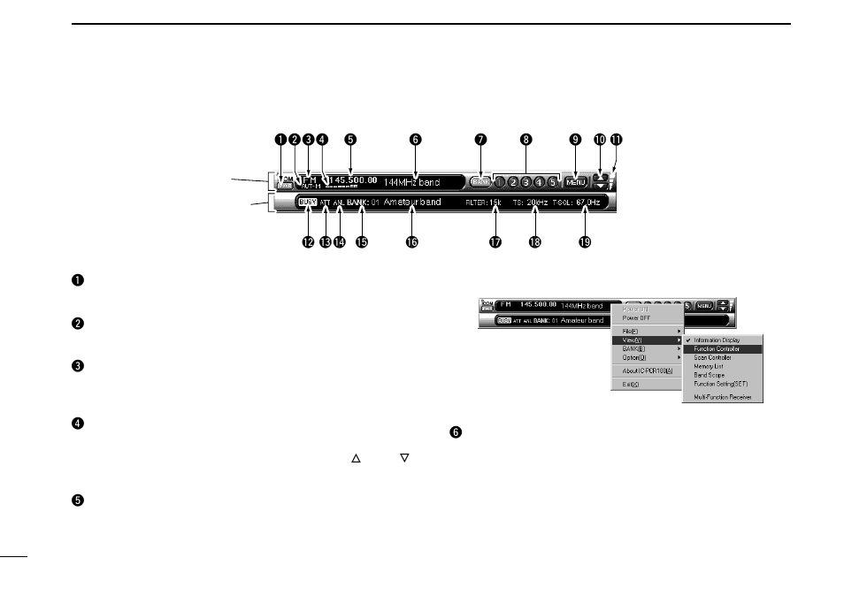 Simple function receiver screen | Icom COMMUNICATION RECEIVER IC PCR100 User Manual | Page 16 / 44