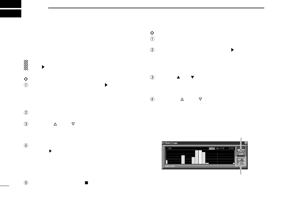 Band scope, Operation | Icom COMMUNICATION RECEIVER IC PCR100 User Manual | Page 38 / 44