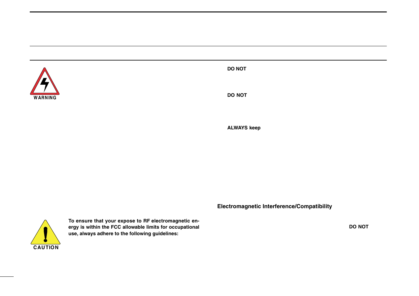 Safety training information | Icom IGM1600 User Manual | Page 2 / 32