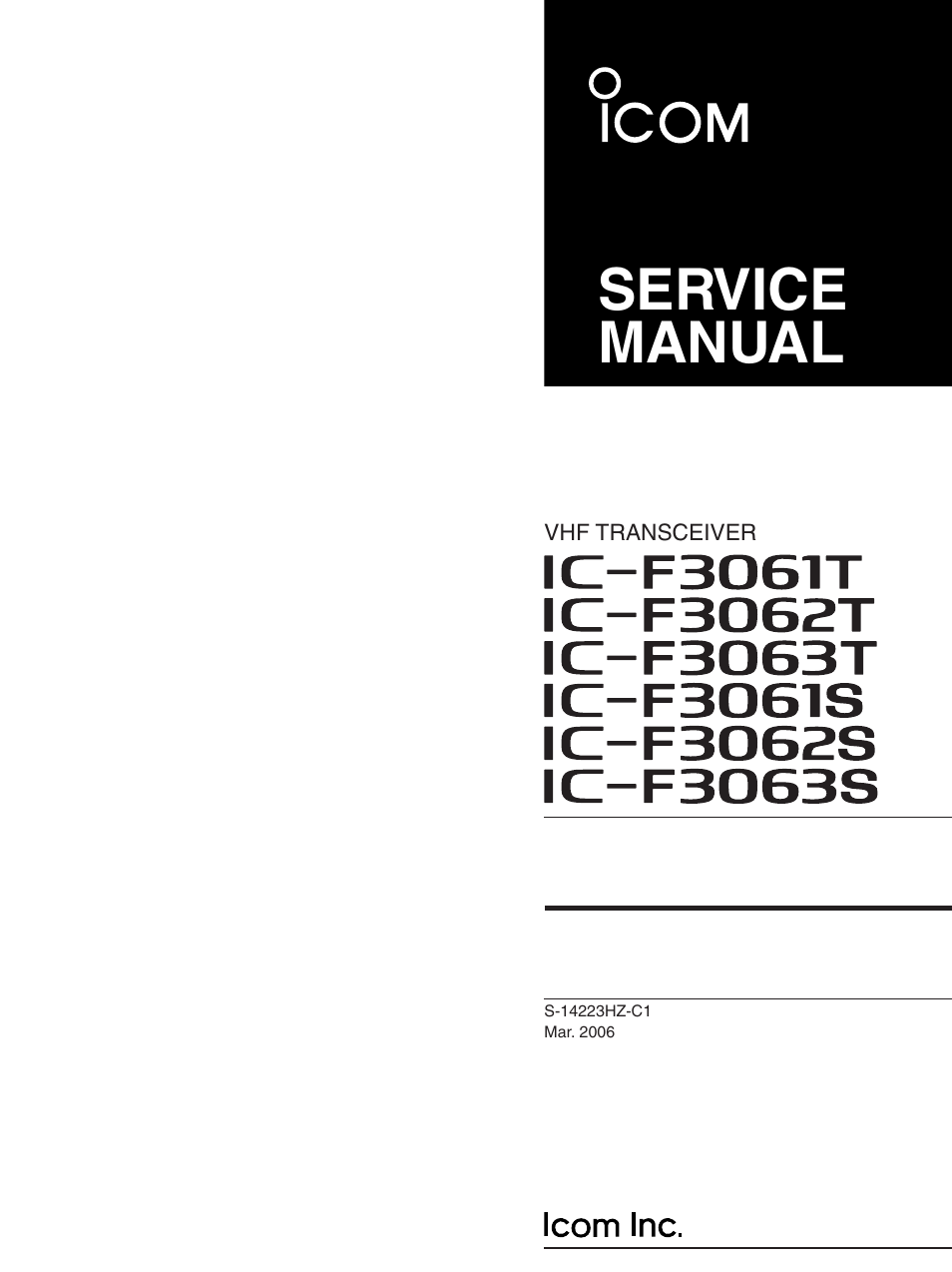 Icom IC-F3063T User Manual | 36 pages